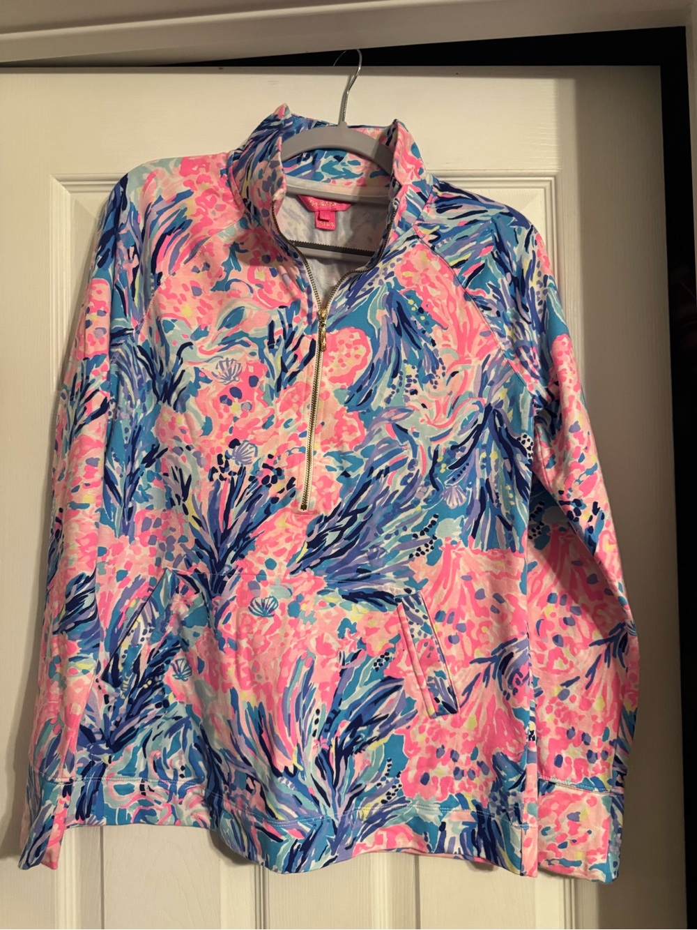 Lilly Pulitzer Pink & Blue Floral Pullover Jacket